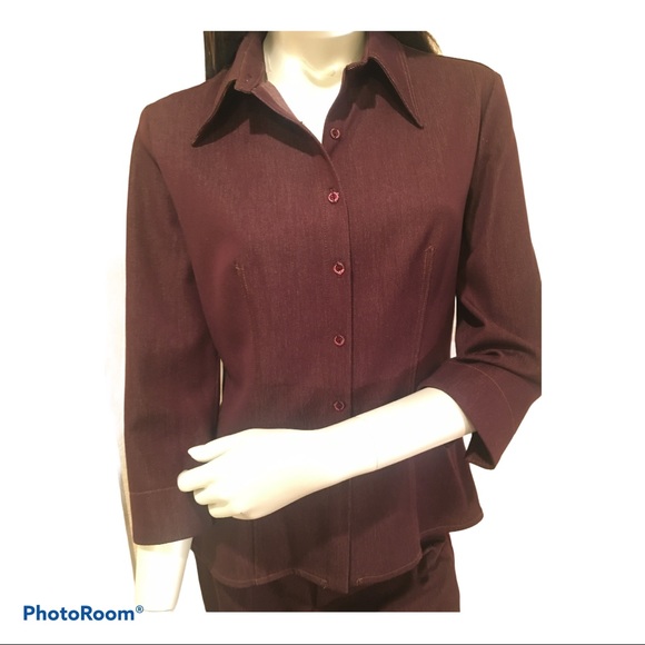 Vertigo Burgundy Tuxedo Stretch Suit Slit Leg - Picture 2 of 16